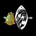Silberring Feueropal Zirkonia Größe 19