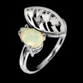 Silberring Feueropal Zirkonia Größe 19