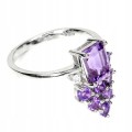 Ring natürliche Amethyste Silber 925 Größe 15
