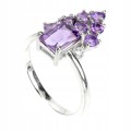 Ring natürliche Amethyste Silber 925 Größe 15