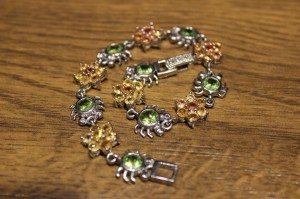 Silberarmband Olivin Saphire Songea