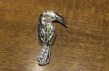 Vogel Brosche Silber 925 Diopsid Saphir