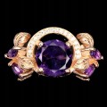 Ring natürliche Amethyste Silber 925 Größe 16,5 2