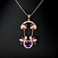 Silberkette natürliche Amethyste Zirkonia 9