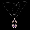 Silberkette natürliche Amethyste Zirkonia 9