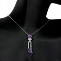 Silberkette natürliche Amethyste Zirkonia 8
