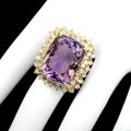 Silberring Größe 23,5 30,6 ct Amethyst Topas