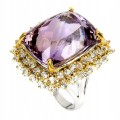 Silberring Größe 23,5 30,6 ct Amethyst Topas