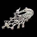 Brosche Pfau Turmaline Smaragde Silber 925
