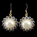 Tanzanite 925 silver natural pearl earrings 10