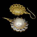 Tanzanite 925 silver natural pearl earrings 10