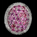 Silberring mit natürlichen Rhodolith Granaten Größe 16