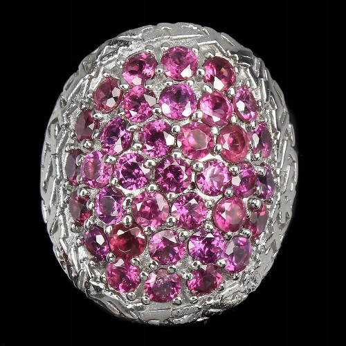 Silberring mit natürlichen Rhodolith Granaten Größe 16