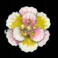 Silberring 925 Emaille Blume Saphire Größe 17