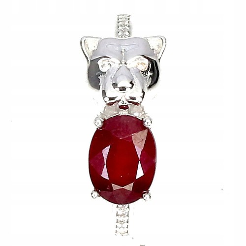 Ring natürliches Rubin Silber Größe 14,5 Tiger