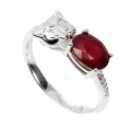 Ring natürliches Rubin Silber Größe 14,5 Tiger