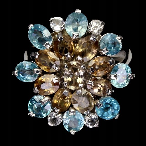 Ring Zirkone Silber Topas natur Größe 19