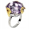 Ring Amethyst 24 Karat Saphire Silber Größe 17