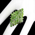 Natural diopsid ring, silver, size 17