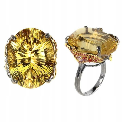 Natur Ring 38,63 ct Citrin Saphire Größe 17