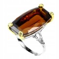 Ring 925 AAA Cognacquarz Größe 14 schön