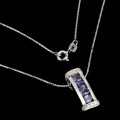 Zirkonia Silber Halskette mit natürlichen 925 Iolith