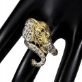 Schöner Ring Saphire Größe 14 Elefant Silber 925