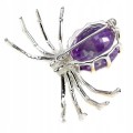 Silberbrosche natur 28,44 ct Amethyst 925 Spinne