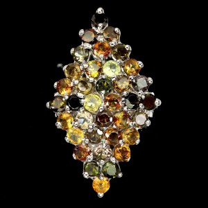 Natur Ring 925 Silber Turmaline Größe 16,5 3