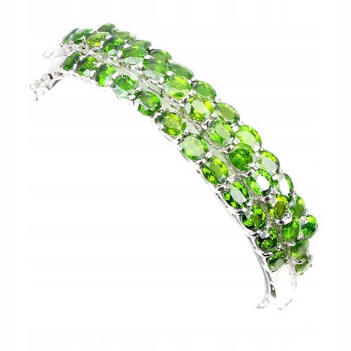 Silberarmband natürliche Diopside 4