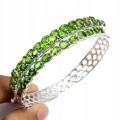 Silberarmband natürliche Diopside 4