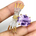 Silberbrosche natur 28,54 ct Amethyst 925 Spinne