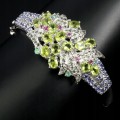 Armband aus 925er Sterlingsilber mit natürlichen Saphiren Peridot