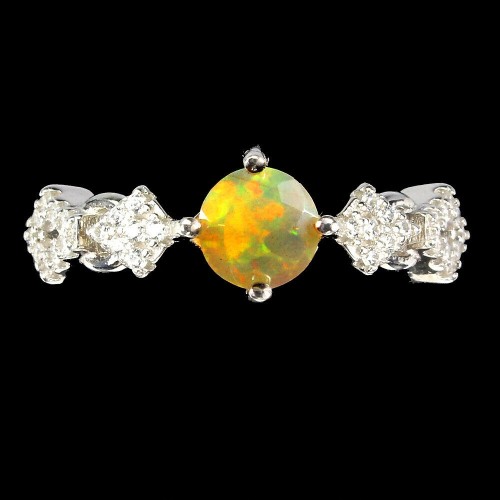 925 Silber Ring Feueropal Größe 14 schön