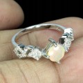 925 Silber Ring Feueropal Größe 14 schön