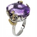 Ring Amethyst 22,76 ct Saphire Silber Größe 16