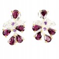 Ohrringe aus 925er Silber natürliche Amethyste Granate 2