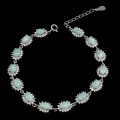 Natürliches Larimar Armband Silber Zirkonia 5