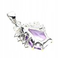 Silberanhänger natürlicher Amethyst Tansanit 925