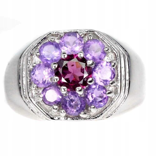 Ring 925 natürliche Granat Amethyste Größe 16