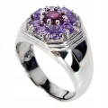 Ring 925 natürliche Granat Amethyste Größe 16