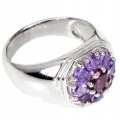 Ring 925 natürliche Granat Amethyste Größe 16