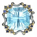 Ring 16,57 ct Sky Blue Topaz Saphire Größe 15,5