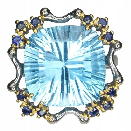 Ring 16,57 ct Sky Blue Topaz Saphire Größe 15,5