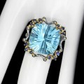 Ring 16,57 ct Sky Blue Topaz Saphire Größe 15,5