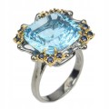 Ring 16,57 ct Sky Blue Topaz Saphire Größe 15,5