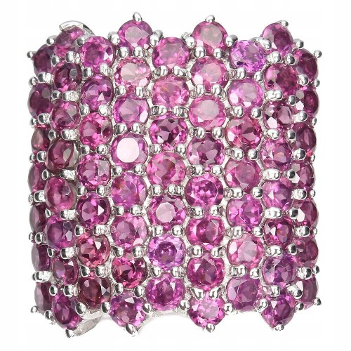 Silberring mit natürlichen Rhodolith Granaten Größe 16