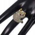 Natural silver sapphire ring, 925, frog size 16