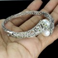Diopsid Perlen Armband 925er Natur Silber
