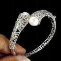 Diopsid Perlen Armband 925er Natur Silber